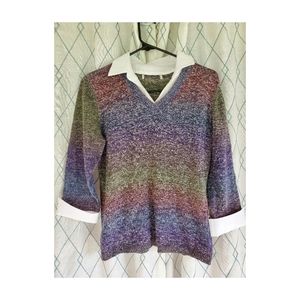 Preppy Faux Collar Womens Long Sleeve